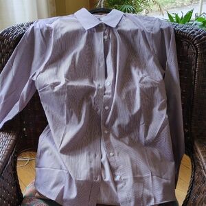 Banana Republic Button-up Blouse. Burgundy And White Stripes